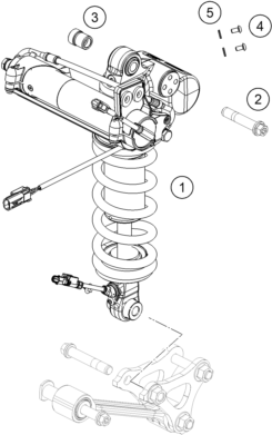 Despiece original completo de Amortiguador 2 del modelo de KTM 1290 SUPER DUKE R EVO ORANGE del año 2023
