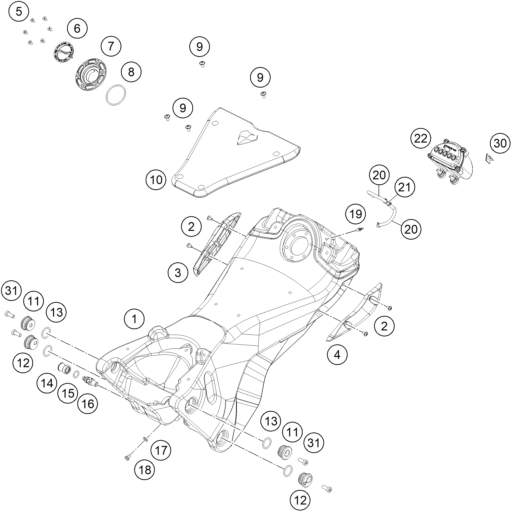 Despiece original completo de Depósito, Asiento del modelo de KTM RC 8C del año 2022