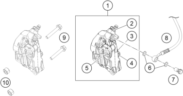Despiece original completo de Pinza Freno Delantero del modelo de KTM 390 Duke White del año 2020