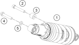 Despiece original completo de Amortiguador del modelo de KTM 390 SMC R del año 2025