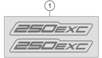 Despiece original completo de Kit gráficos del modelo de KTM 250 EXC del año 2024