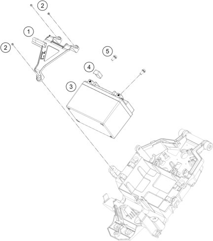 Despiece original completo de Batería del modelo de KTM 990 DUKE BLACK del año 2024