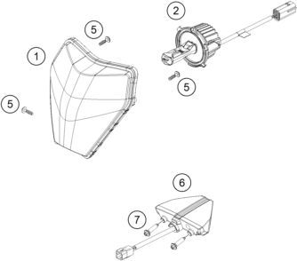 Despiece original completo de Equipo de luces del modelo de KTM 125 XC-W del año 2025