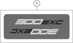 Despiece original completo de Kit gráficos del modelo de KTM 300 EXC del año 2025