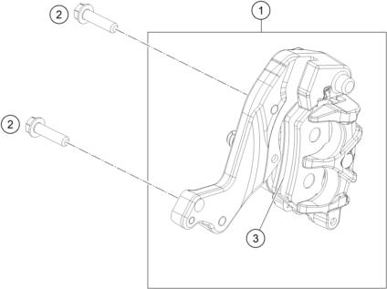 Despiece original completo de Pinza freno delantero del modelo de KTM 125 ENDURO R ORANGE del año 2025